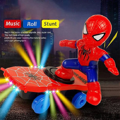 LittleTods™ SpiderMan Electric Stunt Scooter Skateboard