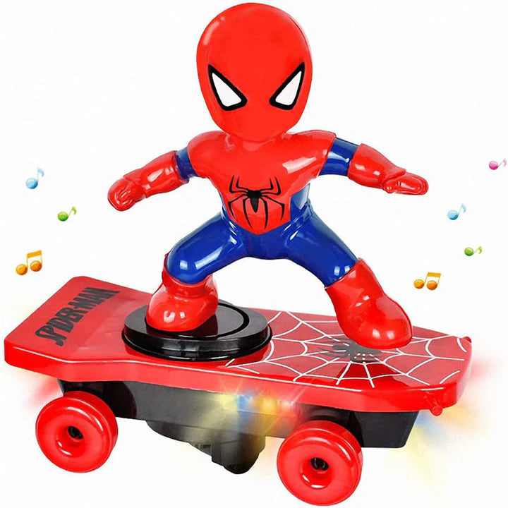 LittleTods™ SpiderMan Electric Stunt Scooter Skateboard