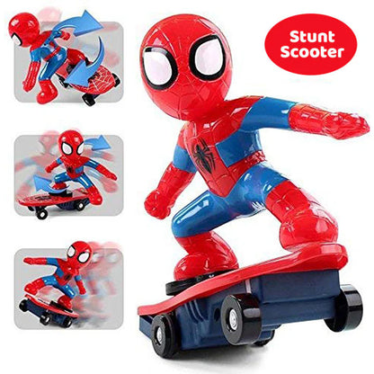 LittleTods™ SpiderMan Electric Stunt Scooter Skateboard