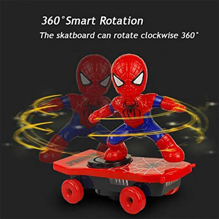 LittleTods™ SpiderMan Electric Stunt Scooter Skateboard