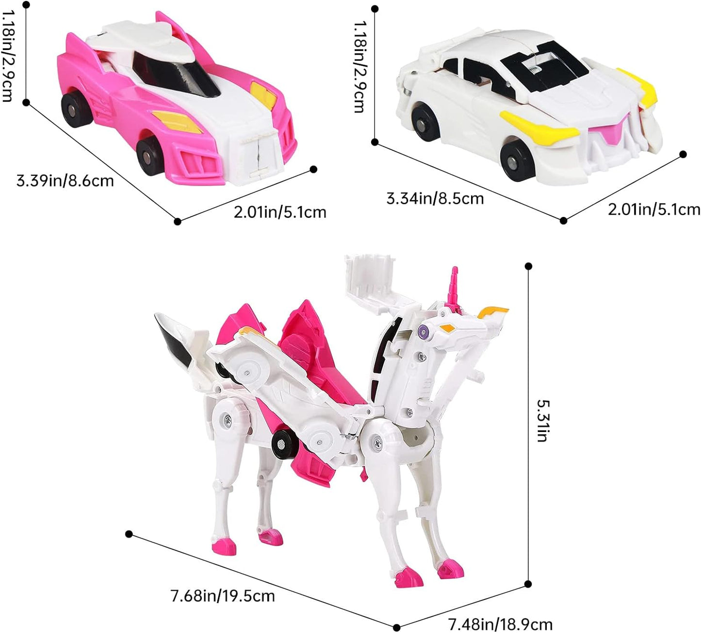 LittleTods™ 2 In 1 Instant Deformation Unicorn Cars