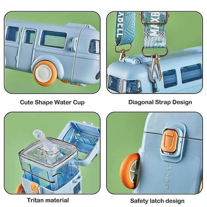 LittleTods™ Bus Shape Water Bottle for Kids