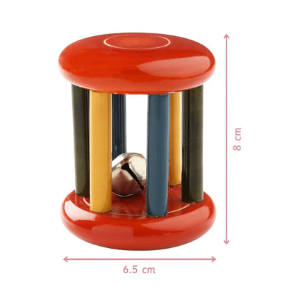 Wooden Rattle - Small Tumbler Red