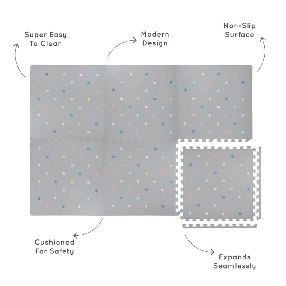 Interlocking Playmat Polka Dot Grey