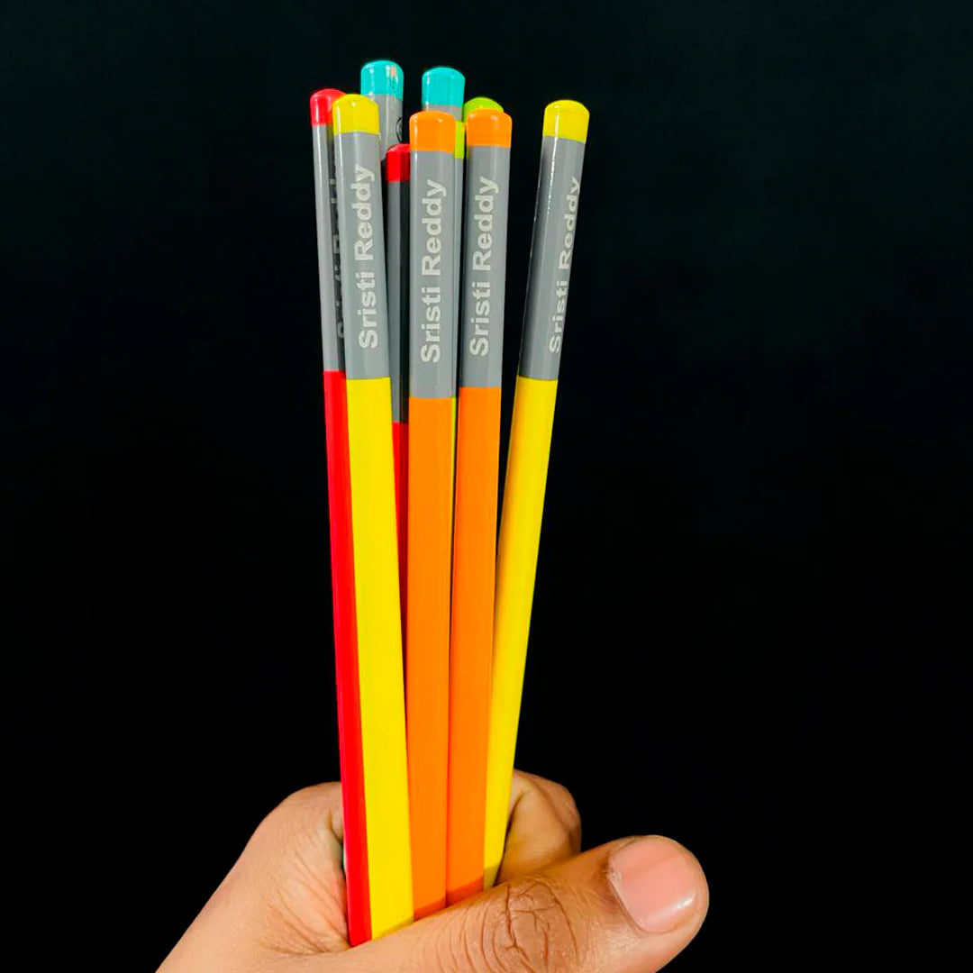 LittleTods™ Personalized Pencils For Kids  (1 ERASER & SHARPENER FREE) [Name Customisation Over Order Call Confirmation]