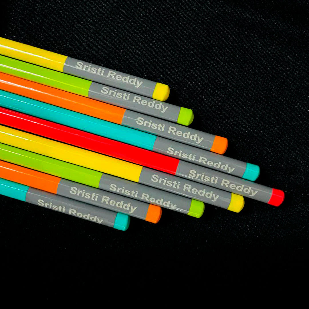 LittleTods™ Personalized Pencils For Kids  (1 ERASER & SHARPENER FREE) [Name Customisation Over Order Call Confirmation]