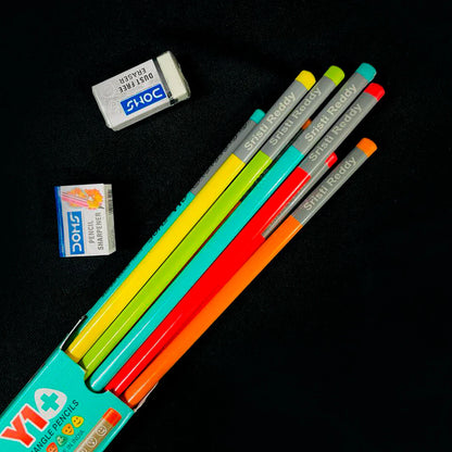 LittleTods™ Personalized Pencils For Kids  (1 ERASER & SHARPENER FREE) [Name Customisation Over Order Call Confirmation]