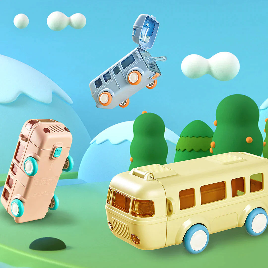 LittleTods™ Bus Shape Water Bottle for Kids